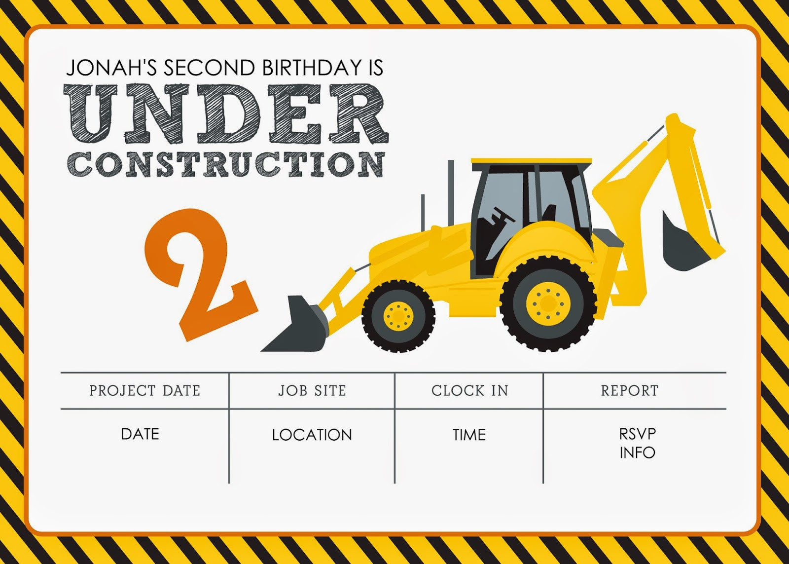 Construction Birthday Invitations
 Construction Themed Birthday Party FREE Printables