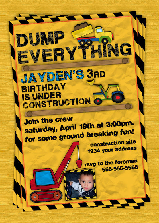 Construction Birthday Invitations
 Construction Birthday Party Invitation invite