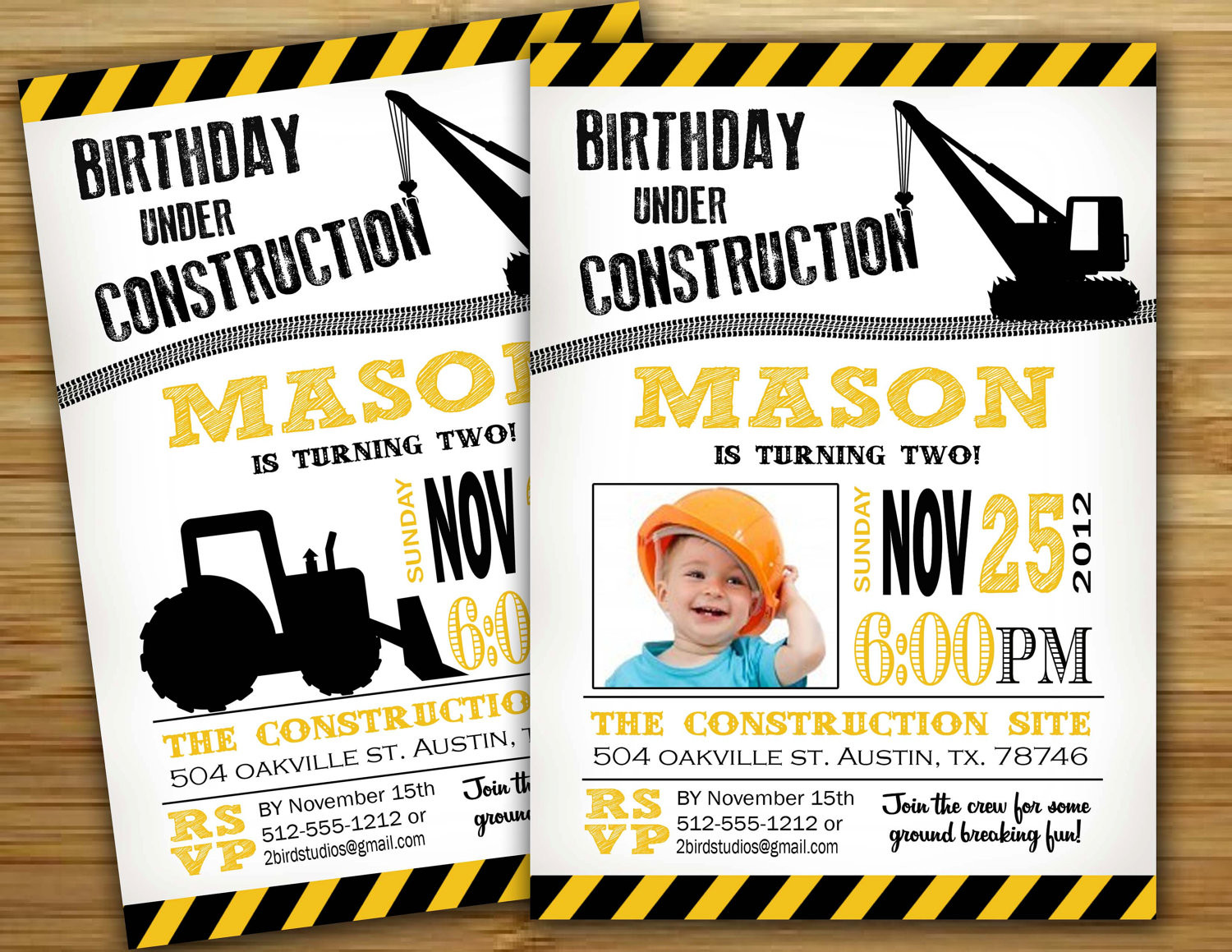 Construction Birthday Invitations
 Construction Birthday Party Invitation invite Personalized