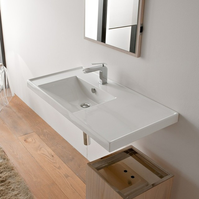 Contemporary Bathroom Sinks
 Contemporary Rectangular Self Rimming or Wall Mounted Sink