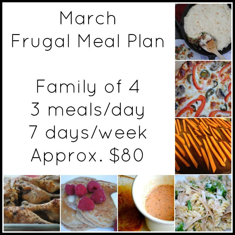 Cooking For Two On A Budget
 March Frugal Meal Plan