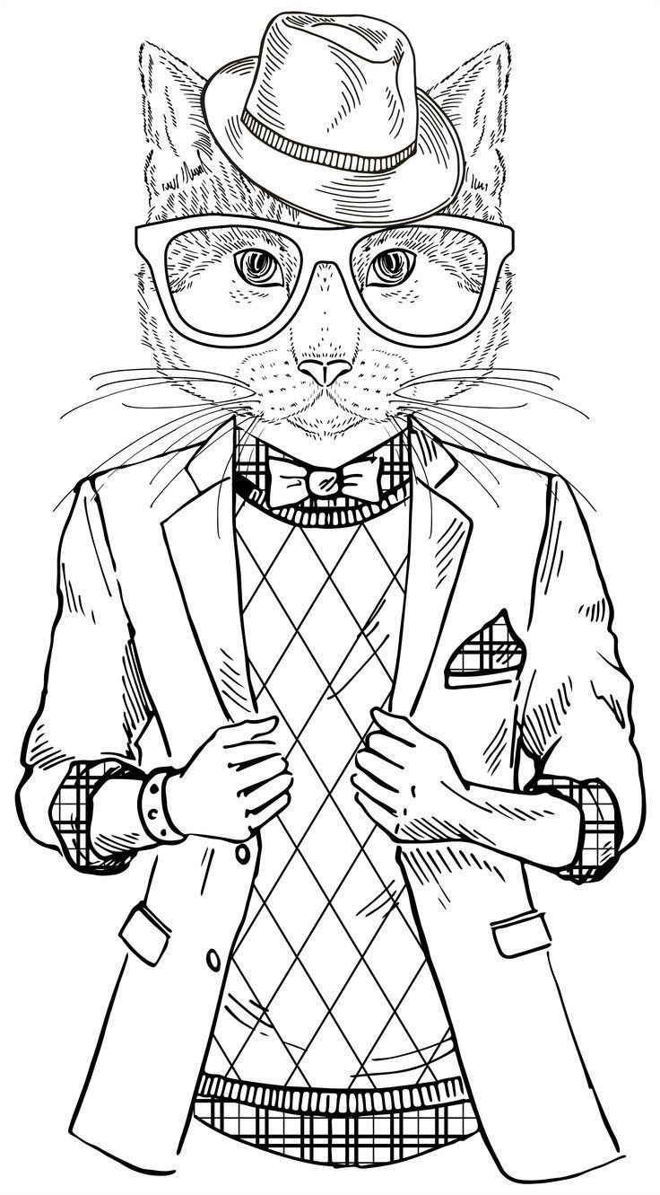 Cool Coloring Pages For Girls
 cat coloring book for adults Google Search