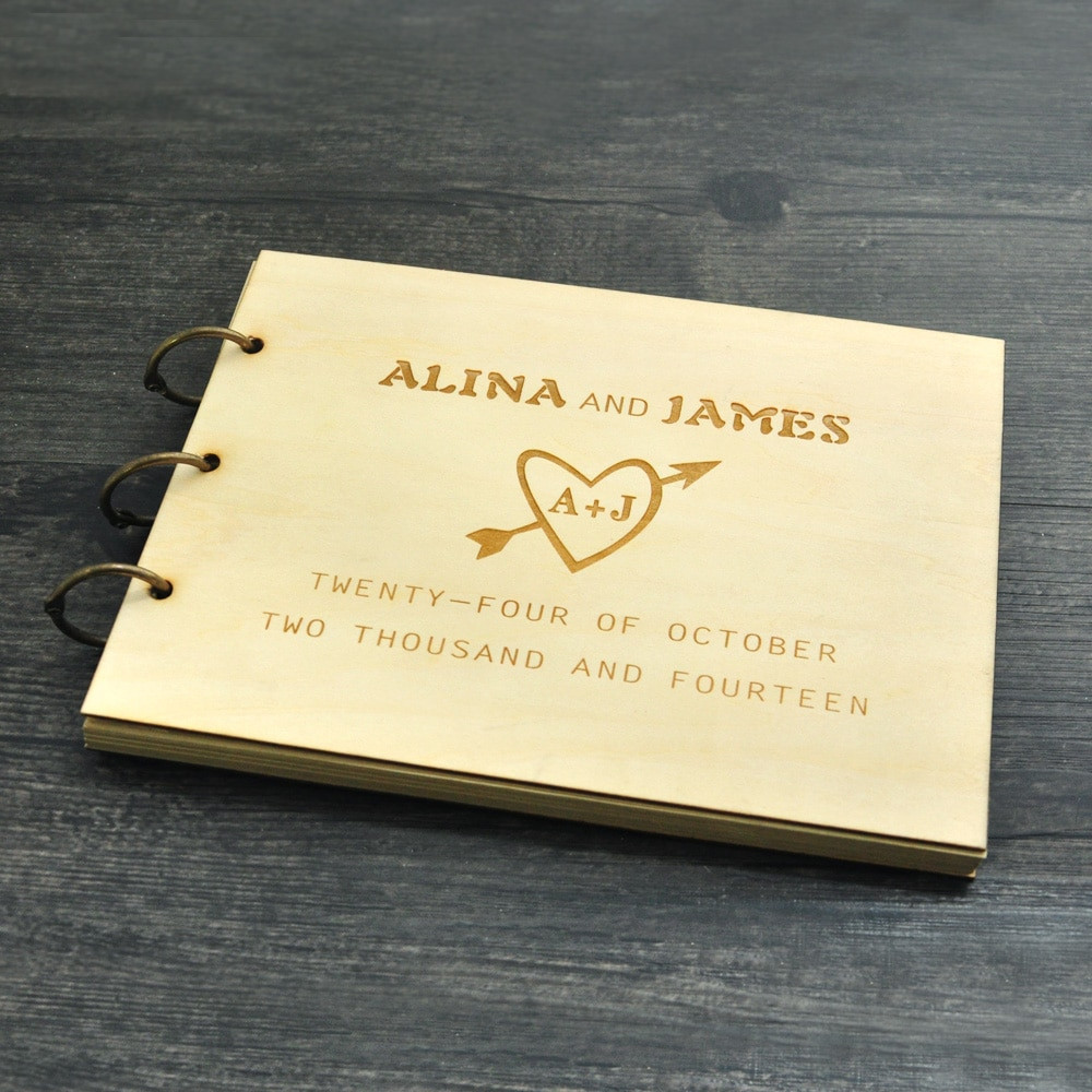 Cool Wedding Guest Books
 Personalized Wedding guest book Rustic wedding guestbook