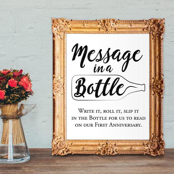 Cool Wedding Guest Books
 Wedding Guest Book Sign Message in a bottle anniversary