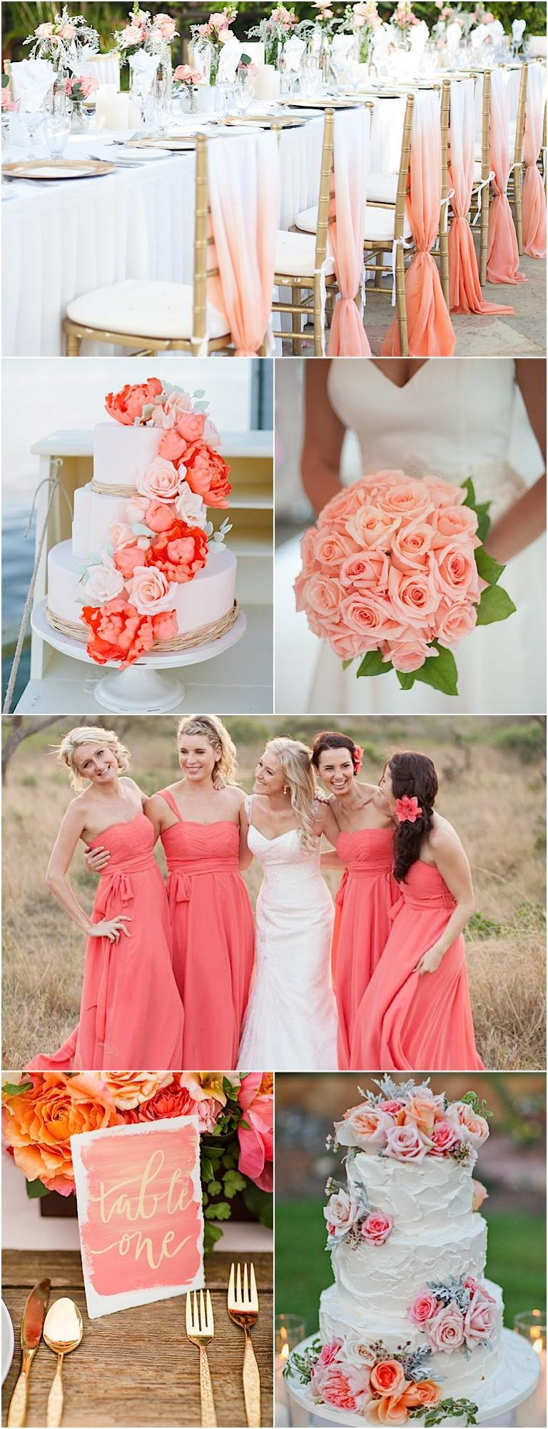 Coral Wedding Decorations
 Color Inspiration Perfect Coral and Gold Wedding Ideas