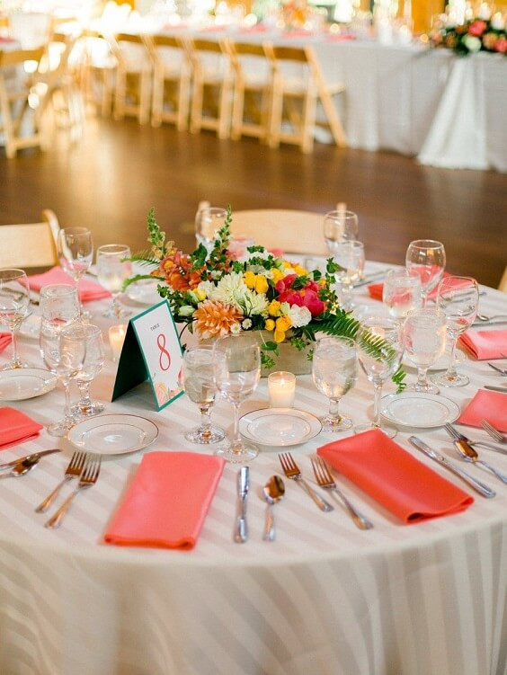 Coral Wedding Decorations
 Refreshing Coral and Green Spring Wedding Color Ideas for