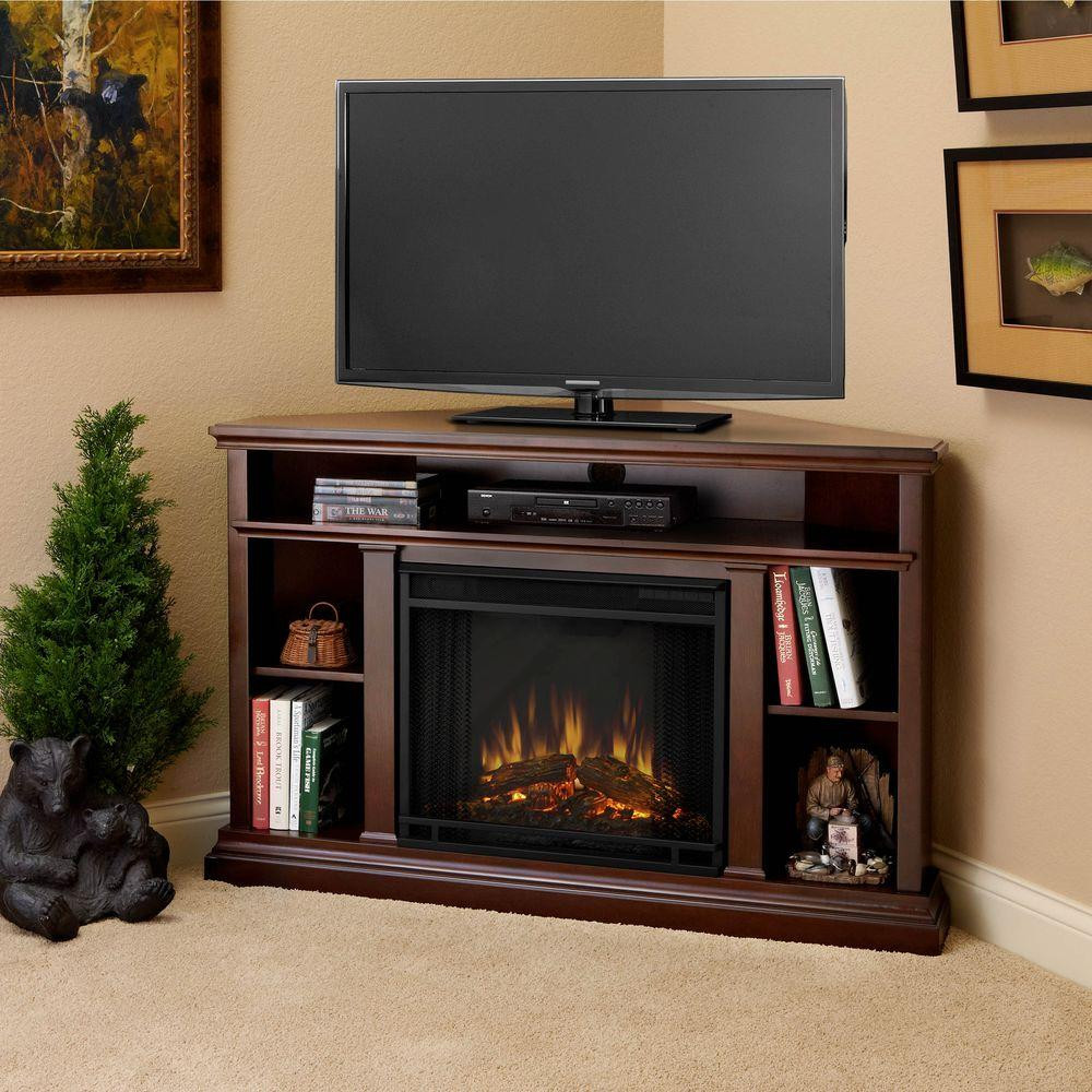 Corner Electric Fireplace
 Real Flame Churchill 51 in Corner Media Console Electric