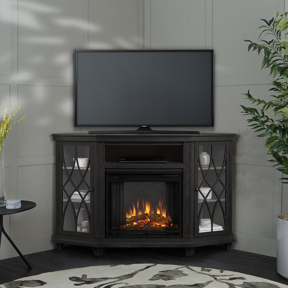 Corner Electric Fireplace
 Real Flame Churchill 51 in Corner Media Console Electric