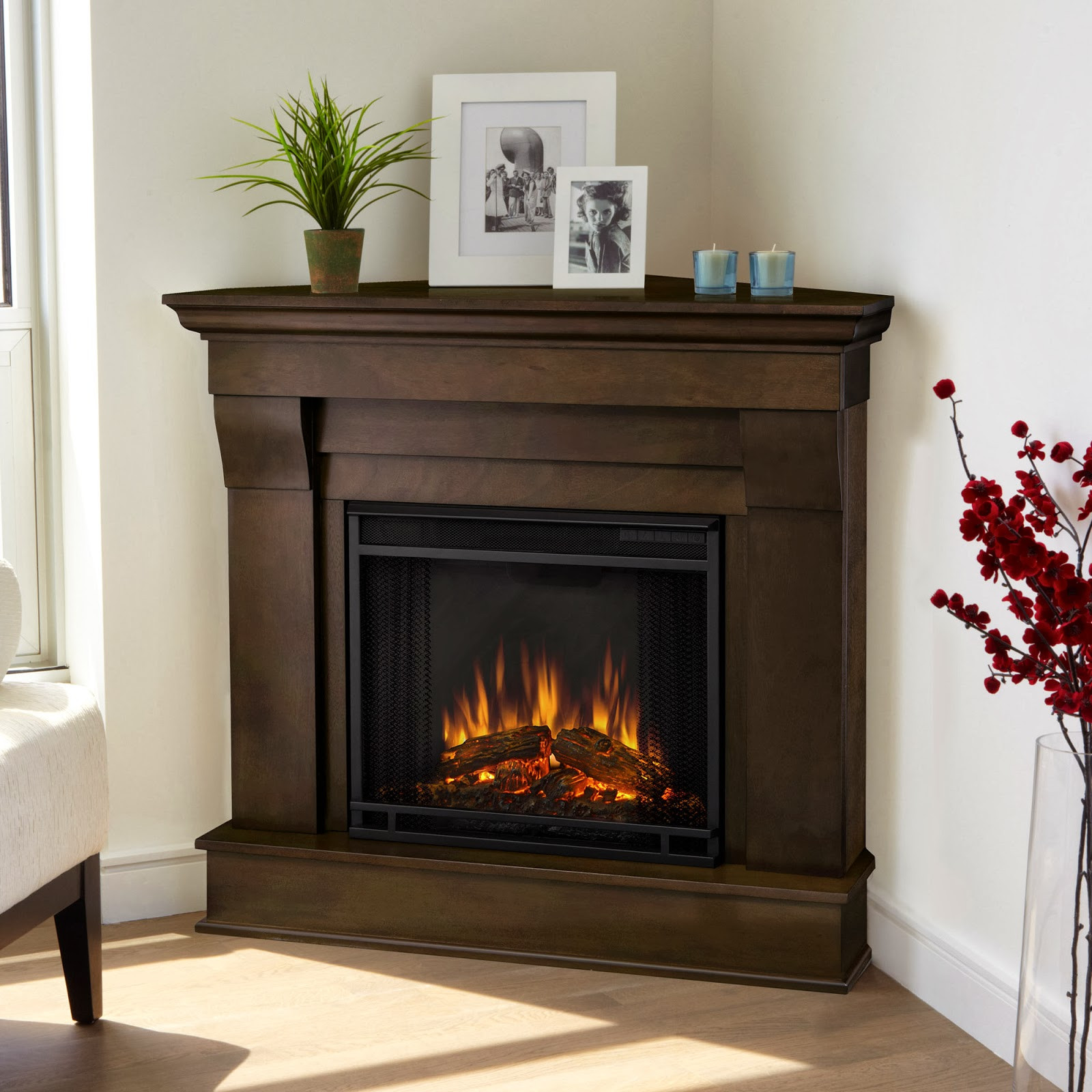 Corner Electric Fireplace
 Patio and Yards Gel Fuel & Electric Fireplaces