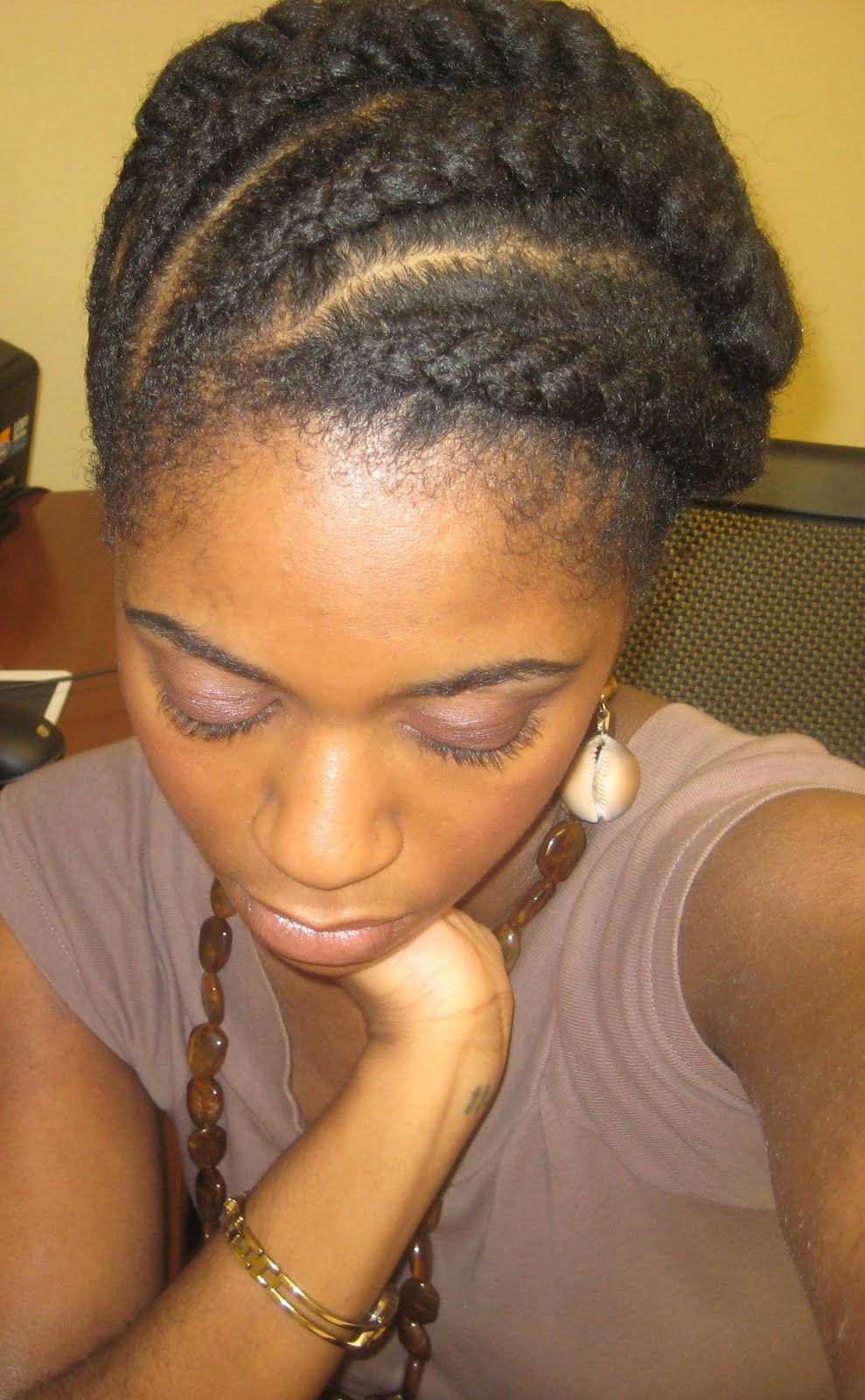 Cornrow Hairstyle For Natural Hair
 Naturally Elegant Hair Today Cornrows in front and