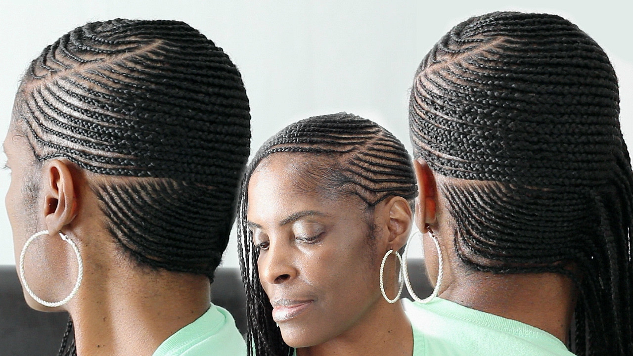 Cornrow Hairstyle For Natural Hair
 Small Feed in Side Braids Cornrows on Short Natural Hair