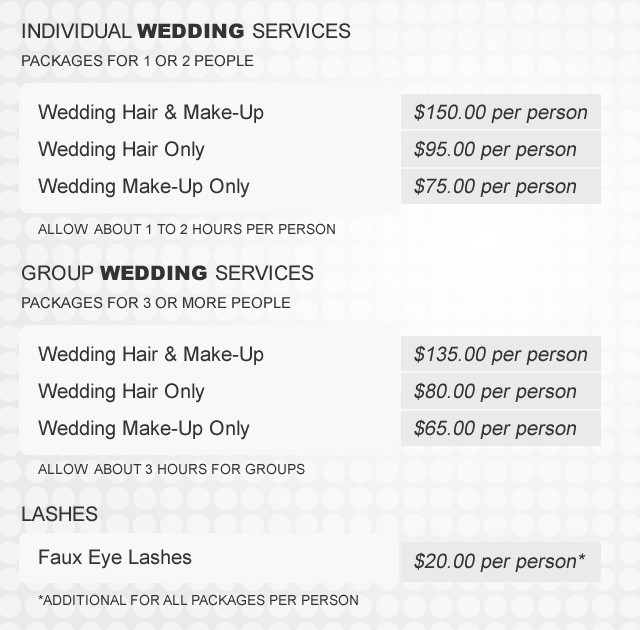 Cost Of Wedding Hair And Makeup
 Wedding Hair and Makeup Hottie Hair Salon & Hair