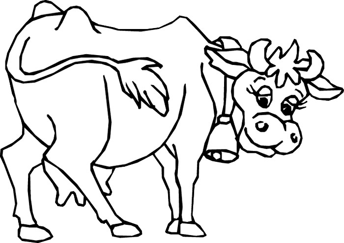 Cow Printable Coloring Pages
 Cute Cow Animal Coloring Books For Kids Drawing