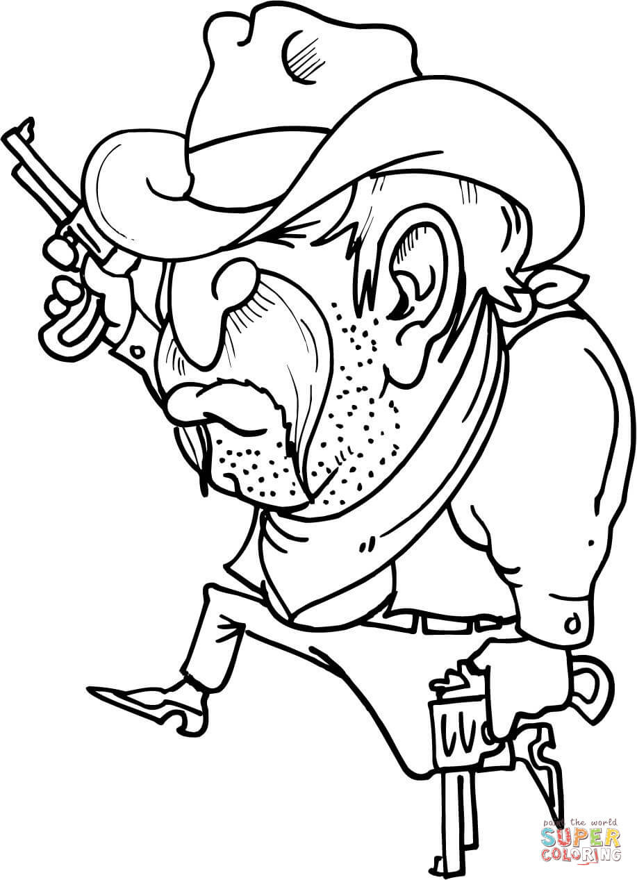 Cowboys Coloring Pages
 Cowboy Running coloring page