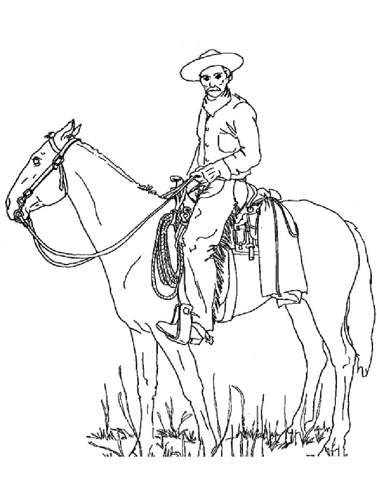 Cowboys Coloring Pages
 Cowboy coloring pages Free Printable Cowboy coloring pages