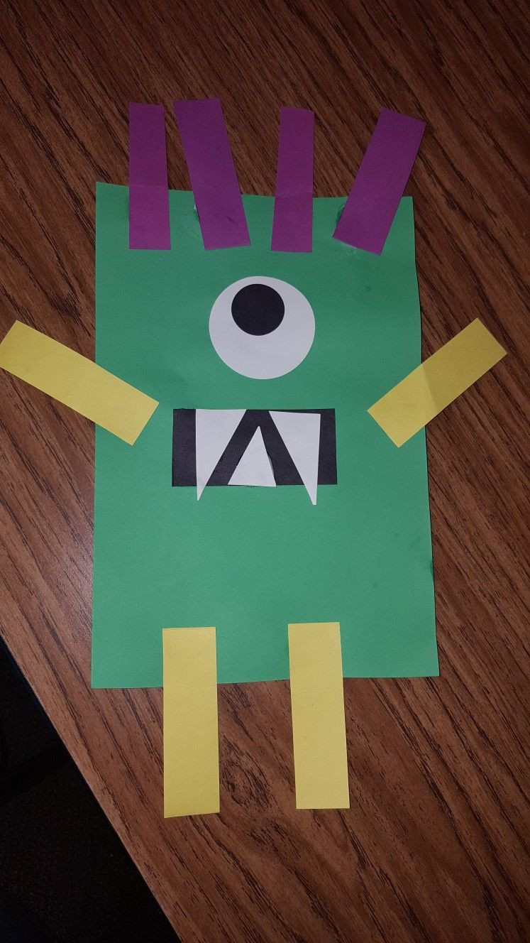 Craft Ideas For Preschoolers
 Rectangle monster craft