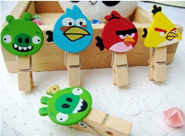 Craft Ideas Using Wooden Clothes Pegs
 10pcs Angry Birds Mini Wooden Pegs Clothes Peg Craft Pegs
