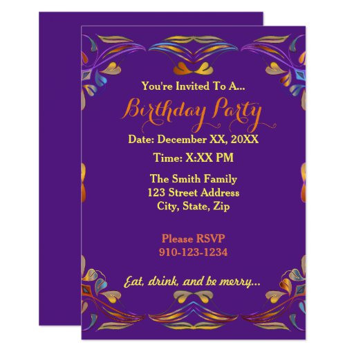 Create Birthday Invitations
 Create Your Own Colorful Birthday Party Invitation