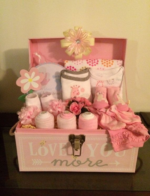 Creative Baby Shower Gifts For Girl
 Pink Elephant and Jungle Friends Baby Girl Gift Basket