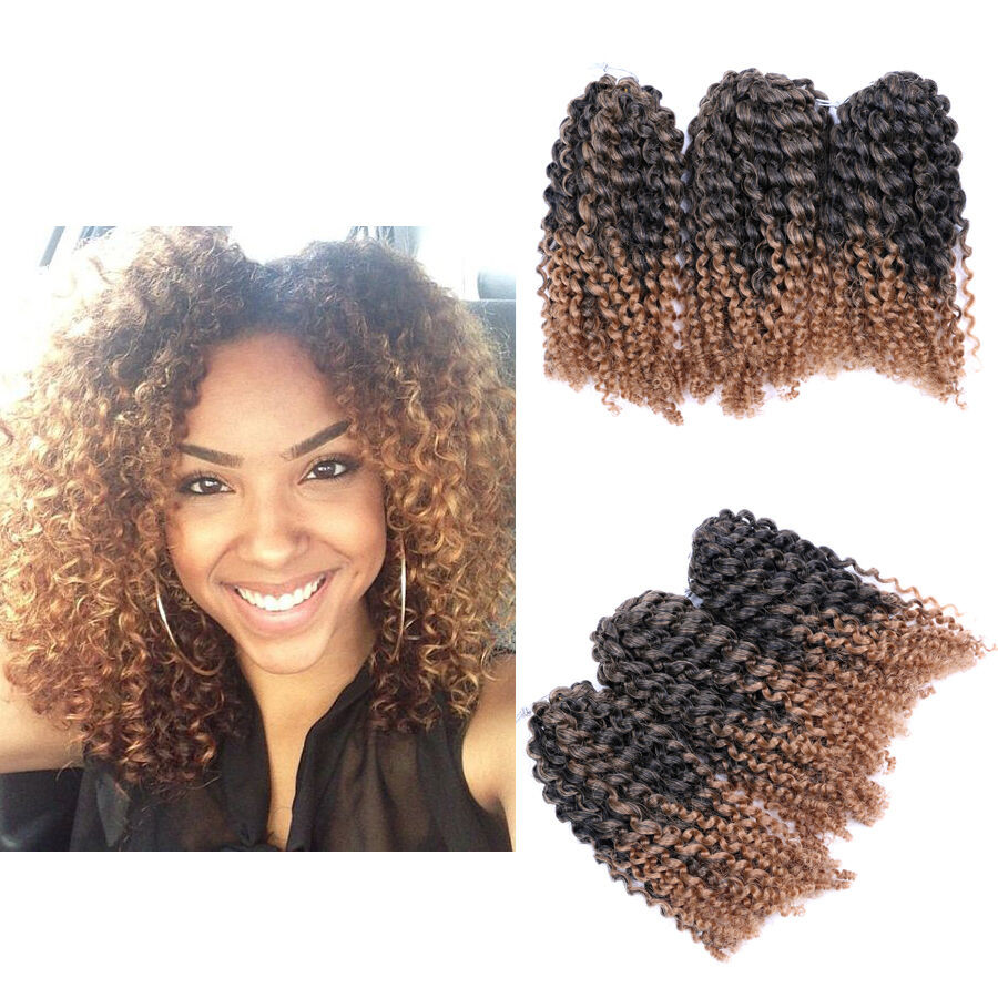 Crochet Afro Hairstyles
 8" Ombre Afro Kinky Curly Crochet Braids Marlybob Braid