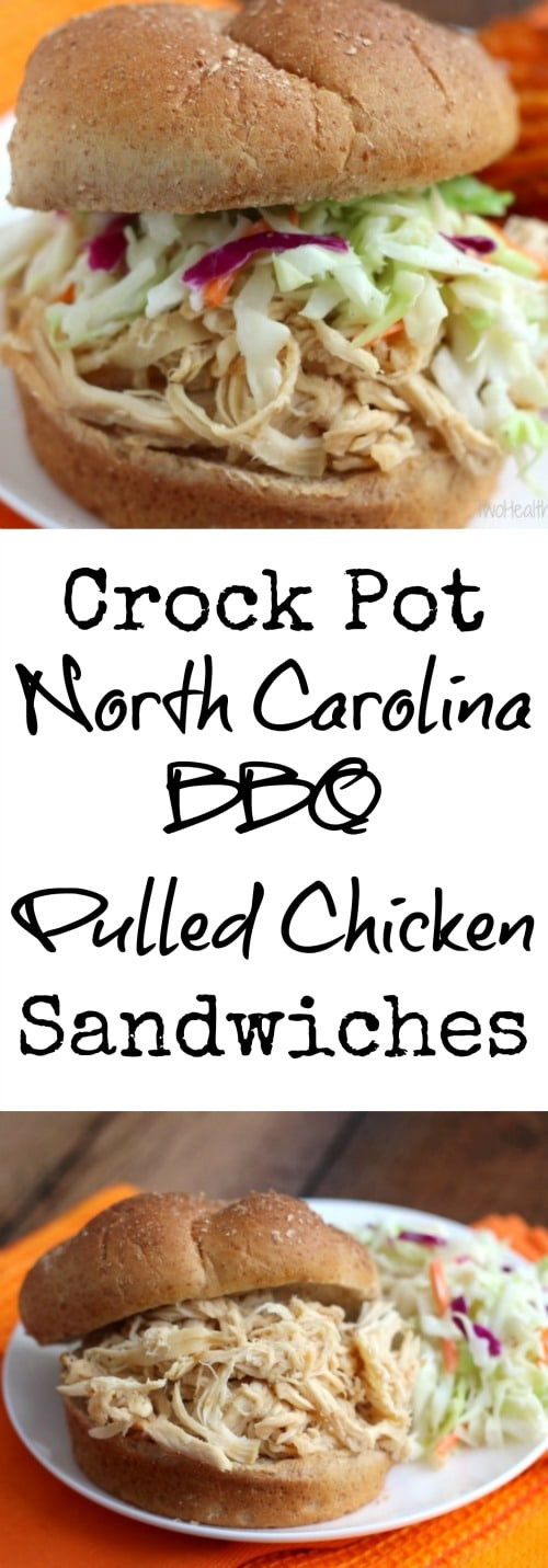 Crockpot Chicken Sandwiches
 Crock Pot North Carolina BBQ Pulled Chicken Sandwiches