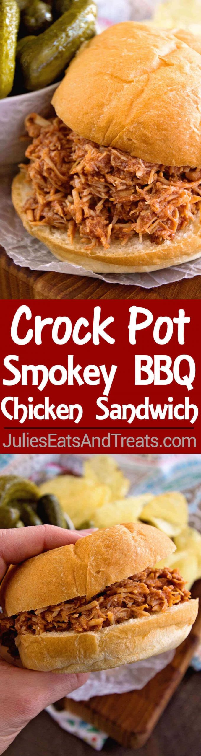 Crockpot Chicken Sandwiches
 Crock Pot Smokey BBQ Shredded Chicken Sandwich Recipe
