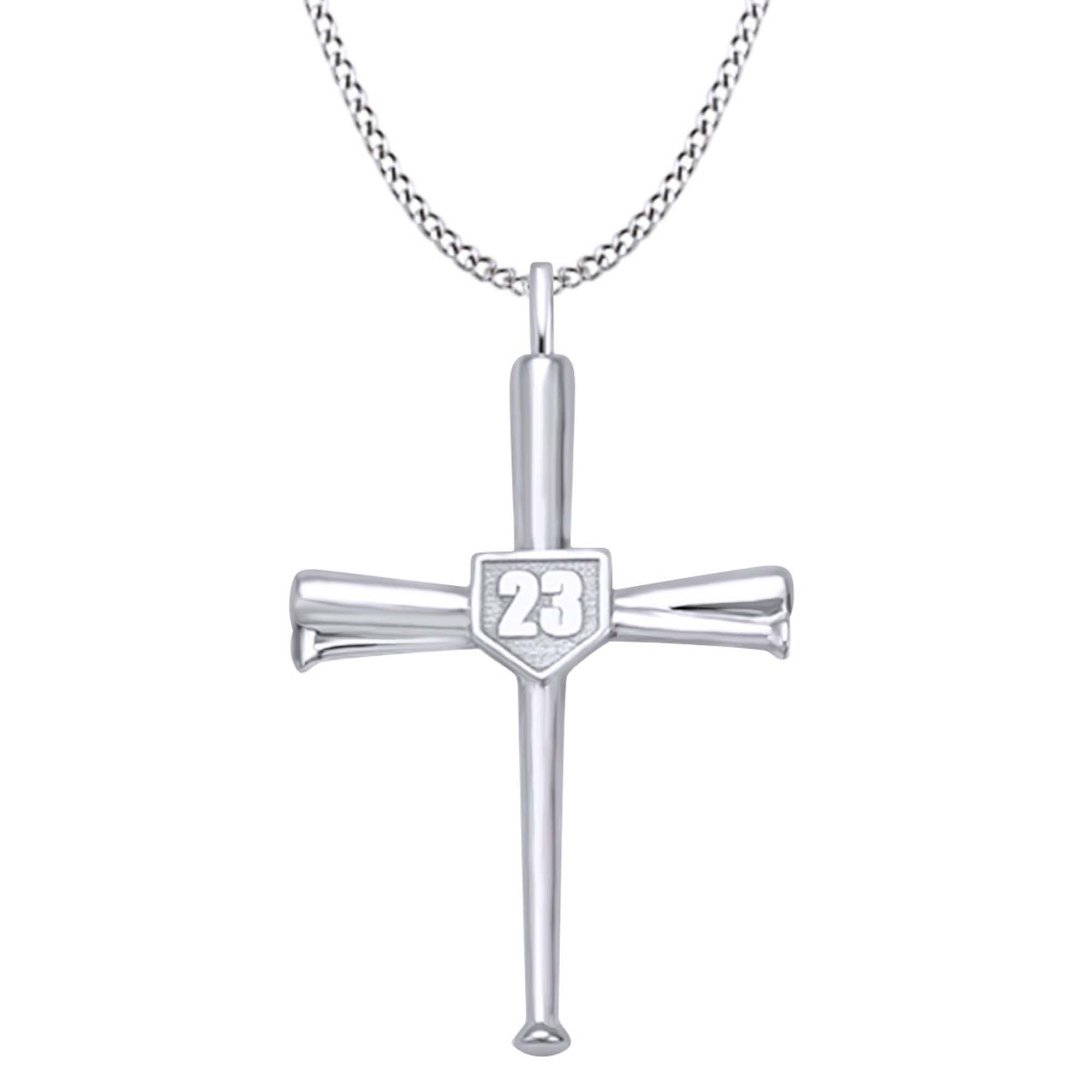 Cross Baseball Necklace
 Jewel Zone US Baseball Cross Pendant Necklace With
