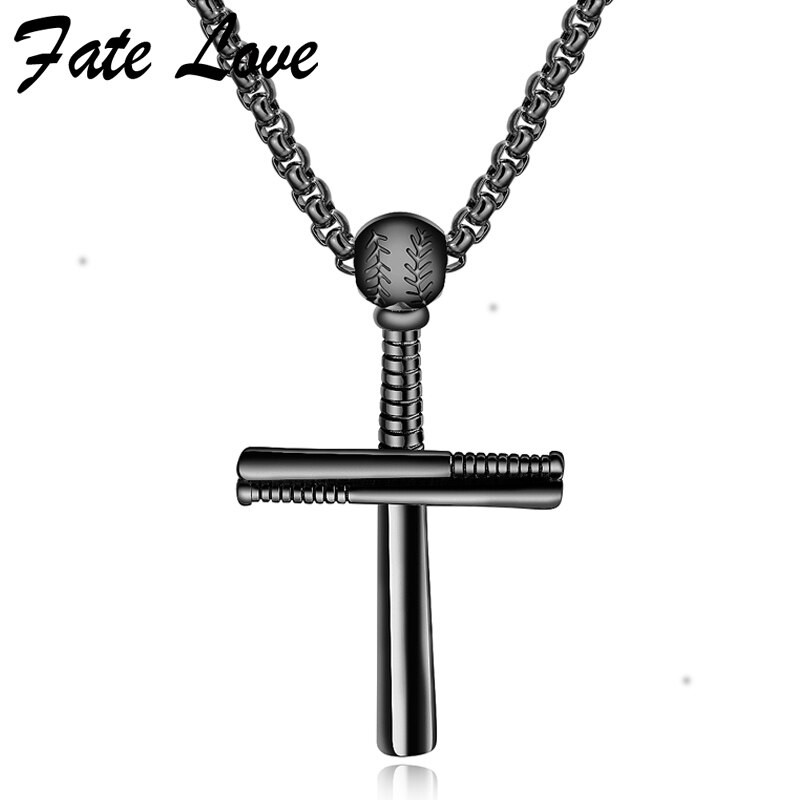 Cross Baseball Necklace
 2019 New Baseball Bat Cross Necklace Men Jewelry Collares