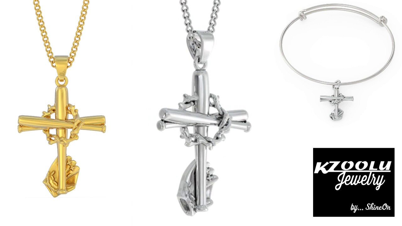 Cross Baseball Necklace
 Baseball Jewelry Cross Necklace