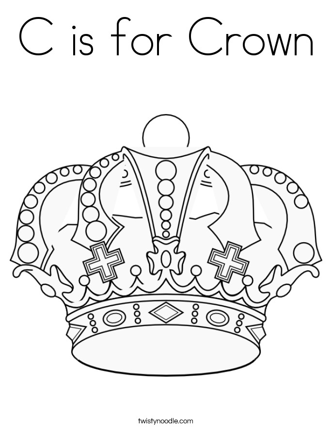 Crown Coloring Pages Printable
 C is for Crown Coloring Page Twisty Noodle