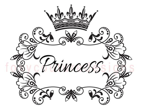 Crown Coloring Pages Printable
 Princess with Crown Vintage Image Word by