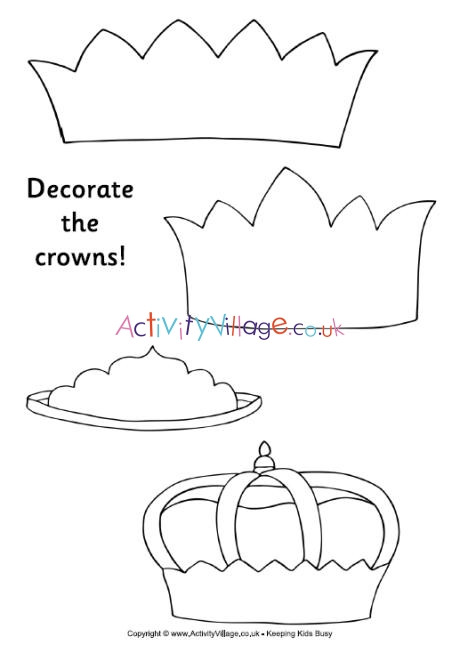 Crown Coloring Pages Printable
 Decorate the Crowns