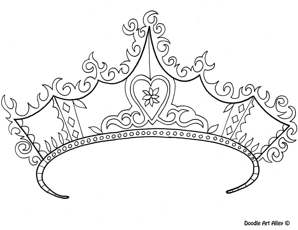 Crown Coloring Pages Printable
 Princess Coloring pages Doodle Art Alley