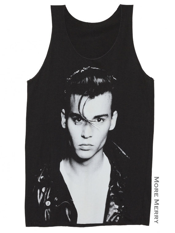 Cry Baby Fashion
 Johnny Depp Cry Baby Actor Charcoal Black Tank image