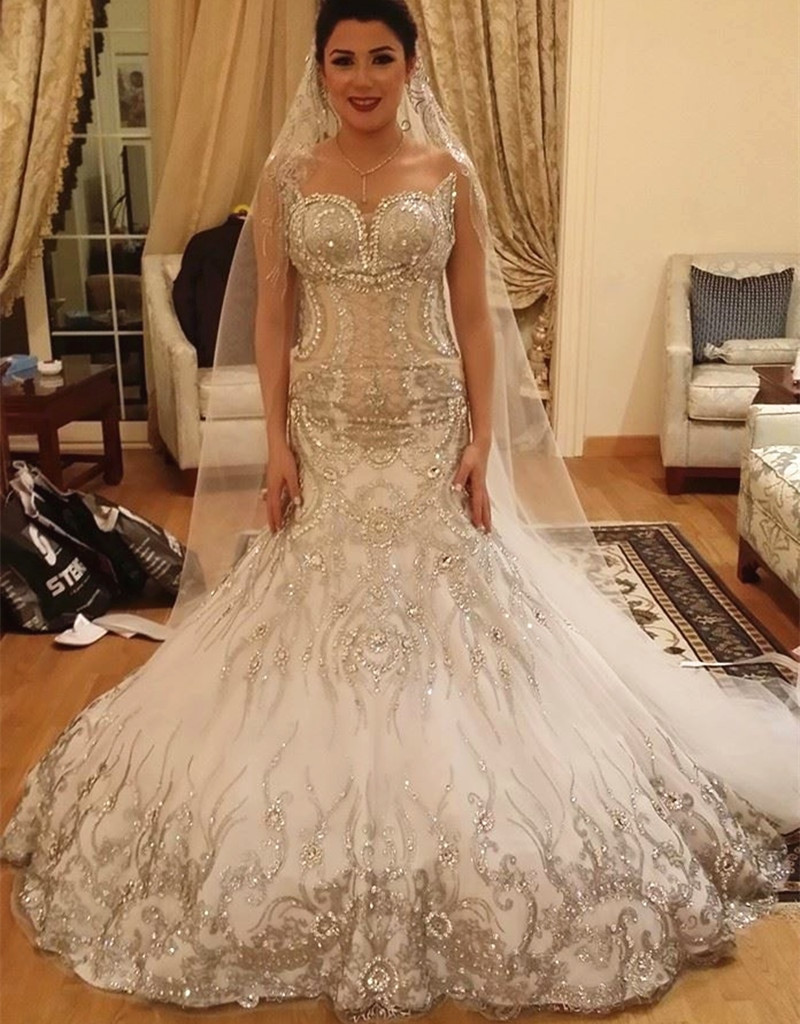 Crystal Wedding Dresses
 2016 New Style Shining Crystal Beaded Wedding Gowns