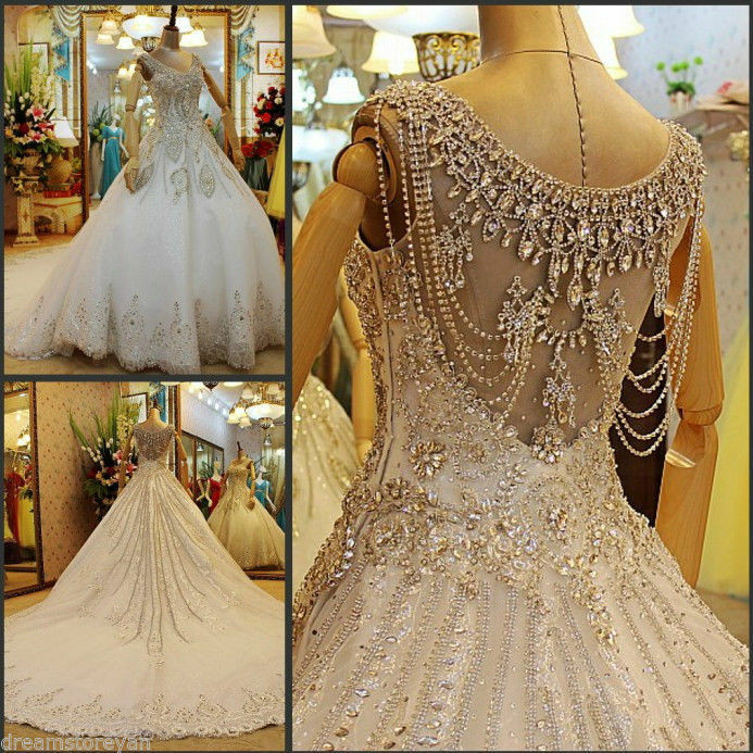 Crystal Wedding Dresses
 YZ Luxury Crystal Bright Diamond y Fancy Wedding Dress