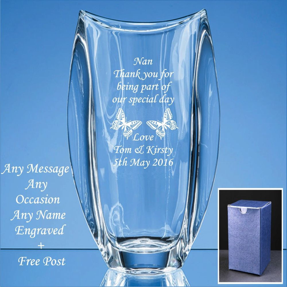Crystal Wedding Gifts
 Personalised Engraved Crystal Vase Wedding ts Mother