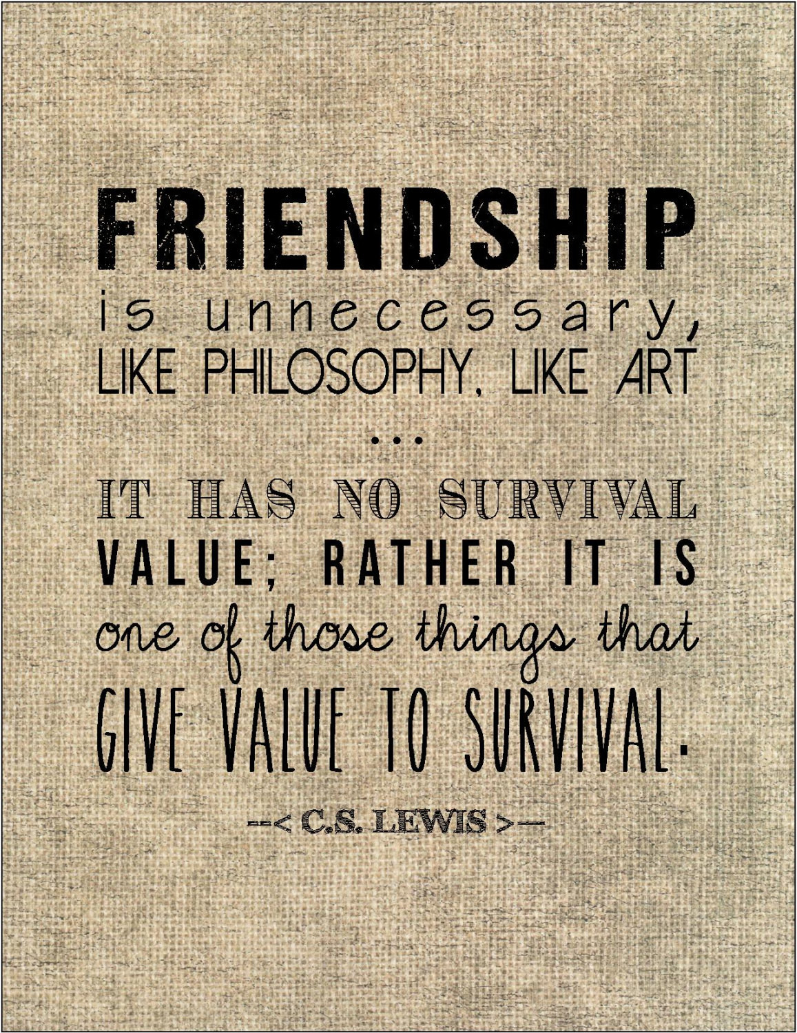 Cs Lewis Friendship Quotes
 C S Lewis friendship quote typography print birthday t for
