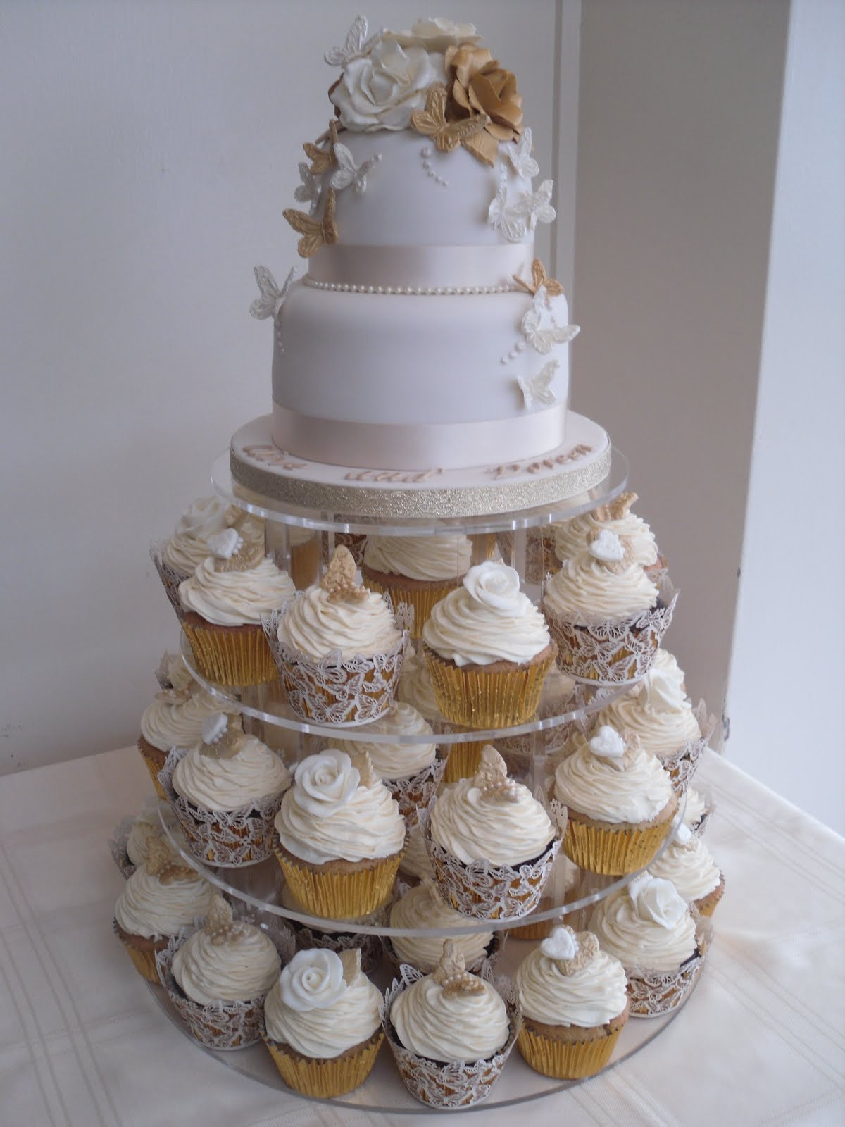 Cup Cake Wedding Cakes
 Katies Cupcakes Golden Wedding Anniversary