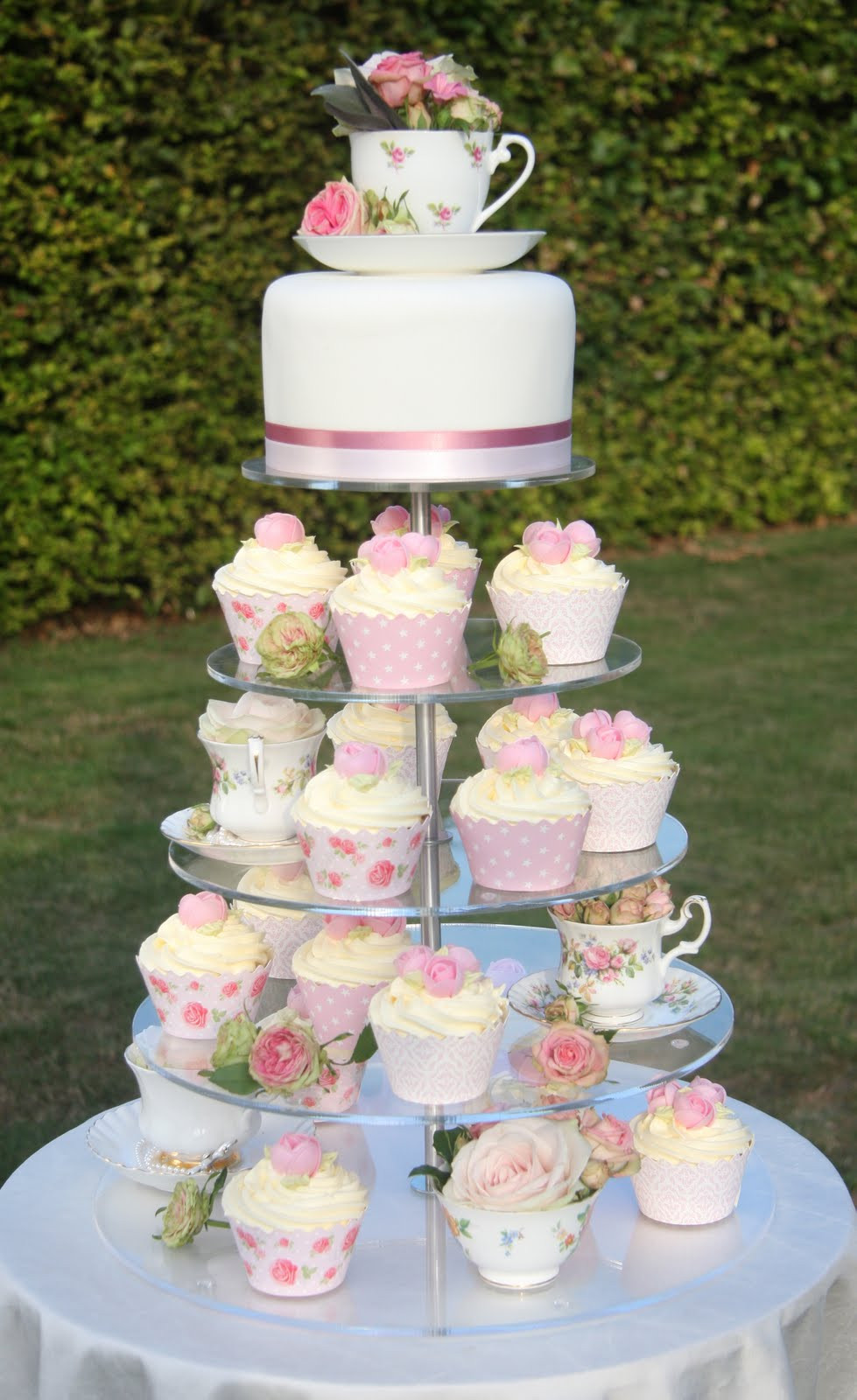 Cup Cake Wedding Cakes
 Life is What You Bake it Vintage Cake Cupcakes & Tea Cups