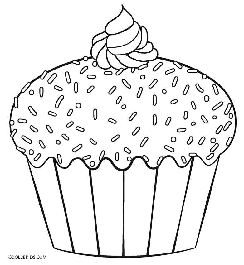 Cupcake Printable Coloring Pages
 Free Printable Cupcake Coloring Pages For Kids