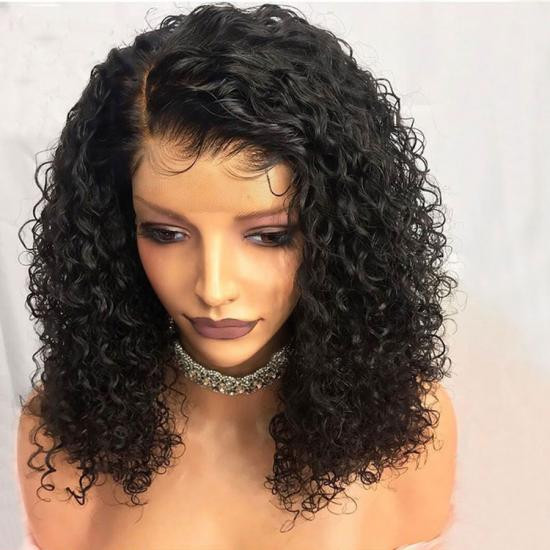 Curly Lace Front Wigs With Baby Hair
 Short Curly Lace Front Human Hair Wigs Pre Plucked With