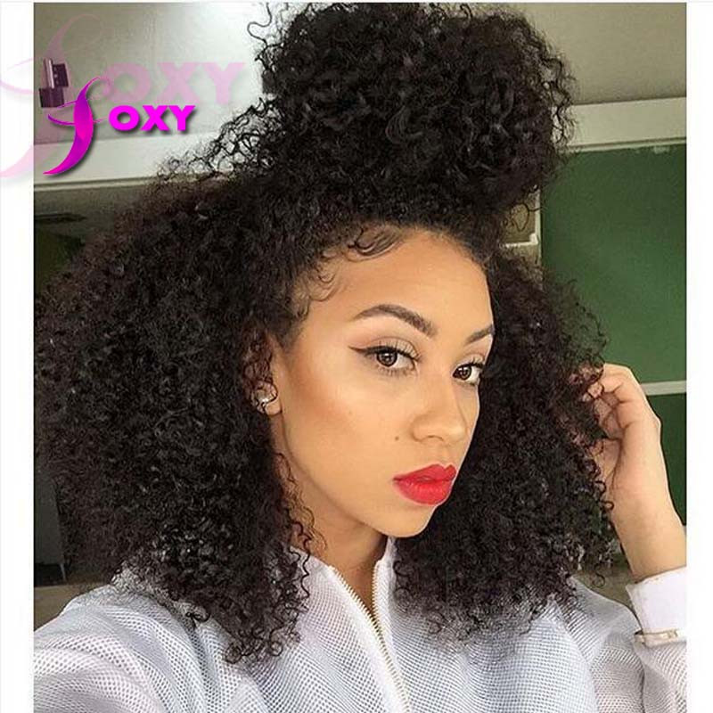 Curly Lace Front Wigs With Baby Hair
 150 density short curly lace front wig peruvian kinky
