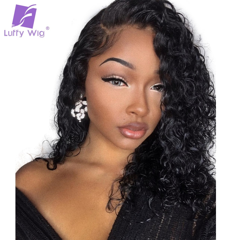 Curly Lace Front Wigs With Baby Hair
 LUFFY 13x6 Deep Part Pre Plucked Curly Lace Front Human