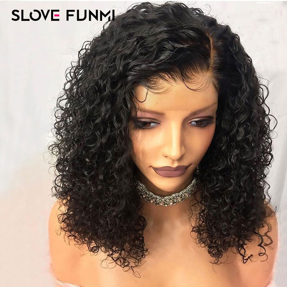 Curly Lace Front Wigs With Baby Hair
 Bob Curly Lace Front Human Hair Wigs For Black Women With