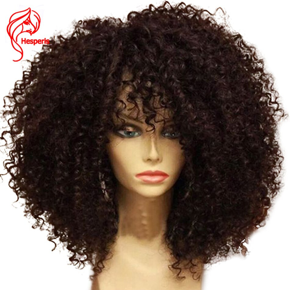 Curly Lace Front Wigs With Baby Hair
 Hesperis Afro Kinky Curly Pre Plucked Lace Front Human