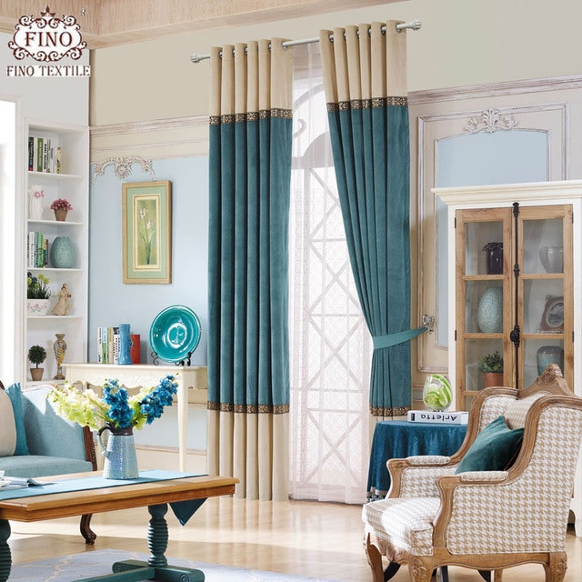 Curtain Living Room
 Modern Solid Window Curtains For Living Room Teal Curtain