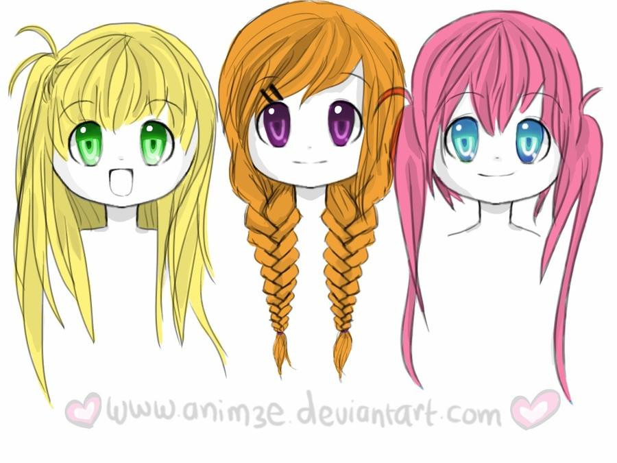 Cute Anime Girl Hairstyle
 Girl hairstyles by anim3e on DeviantArt