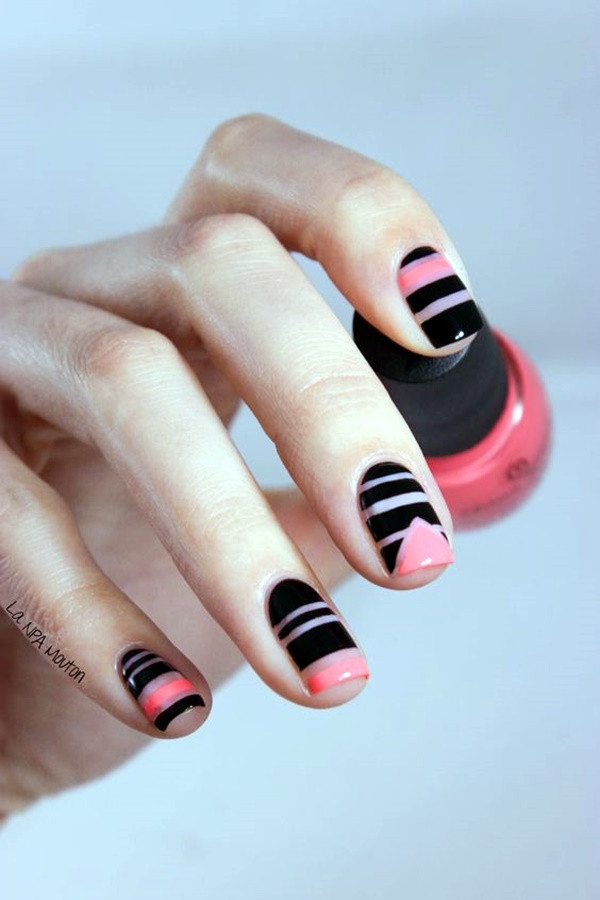 Cute Black Nail Designs
 45 Cute Pink And Black Nails Designs