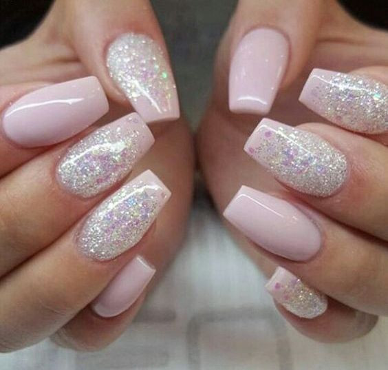 Cute Glitter Nails
 20 Nail Design And Art Ideas For Coffin Nails Styleoholic